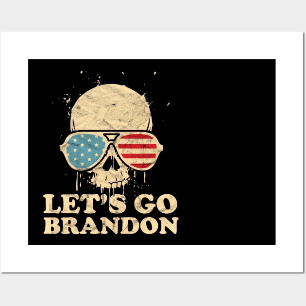 Let's Go Brandon American Flag Impeach Biden Wall Art by  Funny .designs123